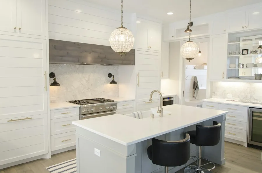 Bright white kitchen interior
